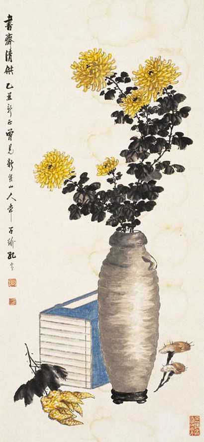 孔子瑜 瓶花 立轴